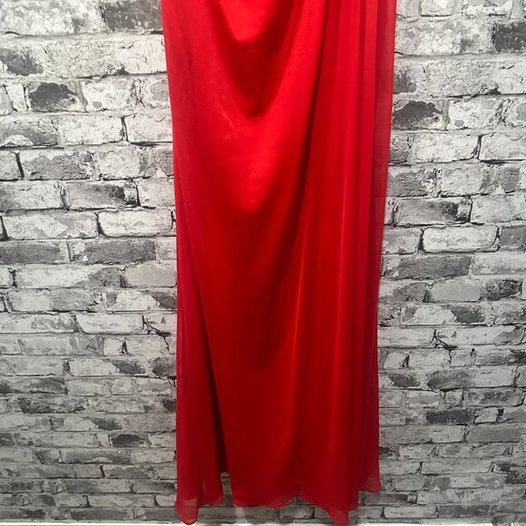 EUC Xscape Strapless Beaded Cut Out Back Prom Dress Size 0 (Red) STYLE# XS6876 - Picture 12 of 15